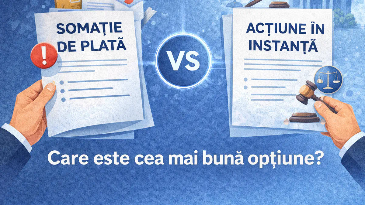 Somație de plată vs acțiune în instanță: Care este cea mai buna opțiune