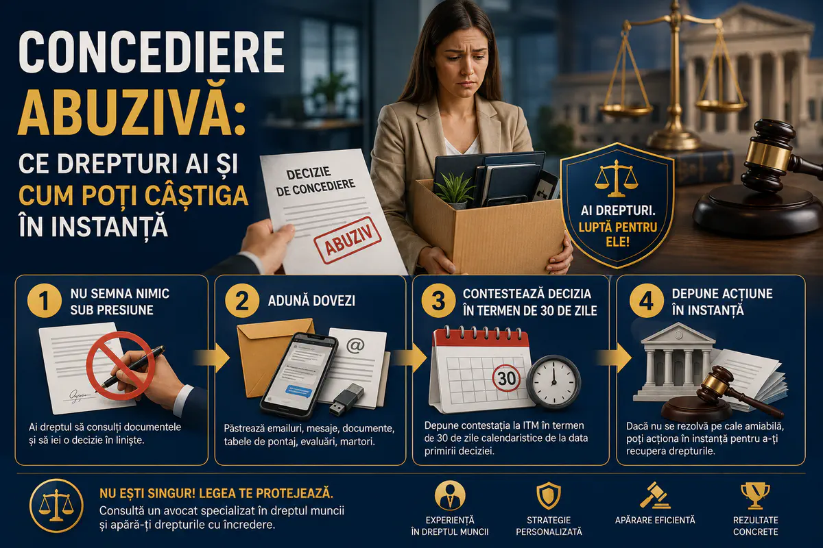 Concediere abuzivă: Ce drepturi ai și cum poți câstiga în instanță