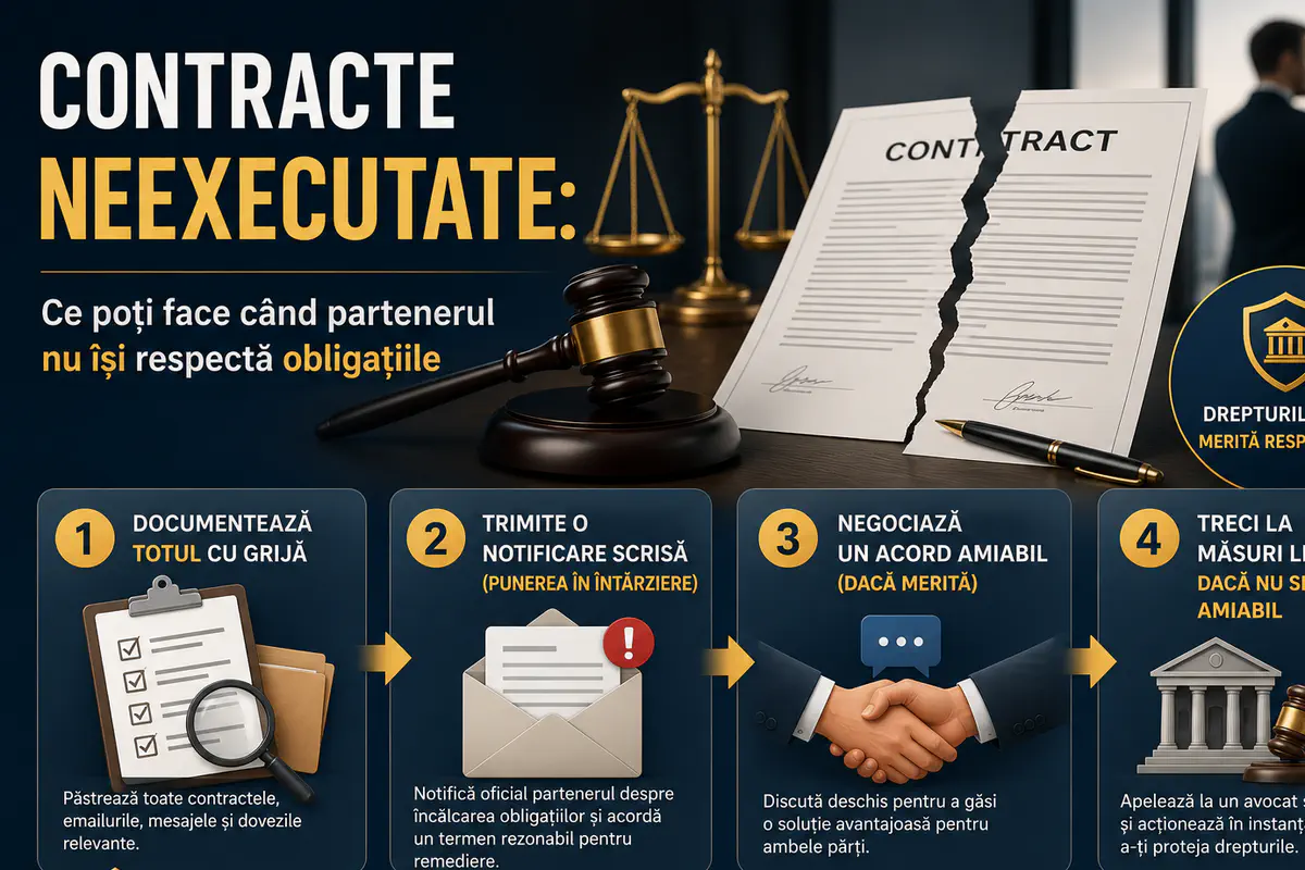 Contracte neexecutate: Ce poți face când partenerul nu își respectă obligațiile