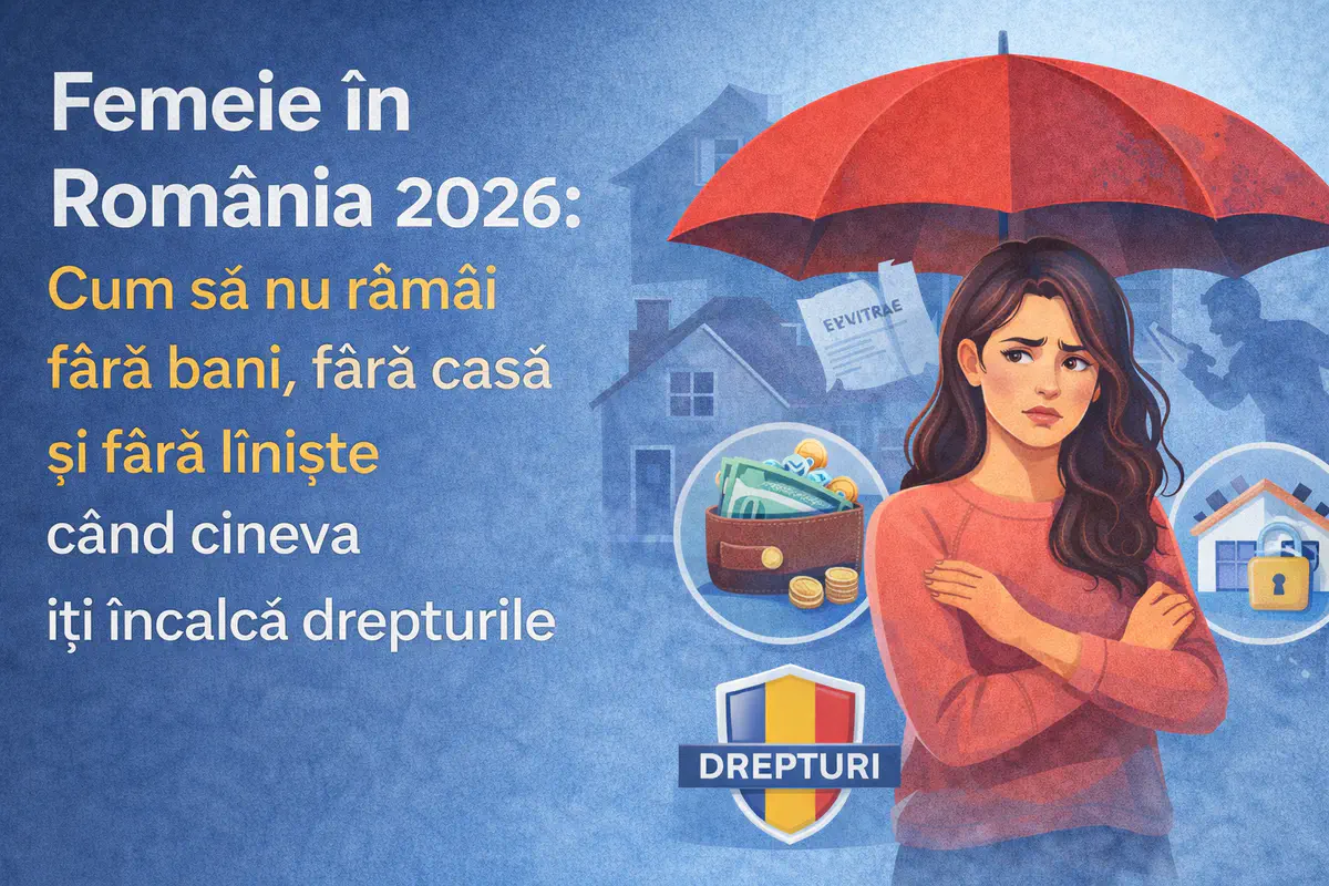 Femeie in România 2026: Cum să nu rămâi fără bani, fără casă și fără liniște când cineva iți încalcă drepturile