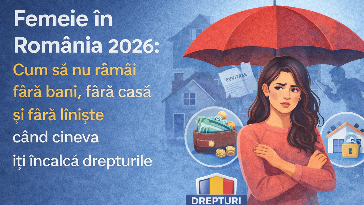 Femeie in România 2026: Cum să nu rămâi fără bani, fără casă și fără liniște când cineva iți încalcă drepturile